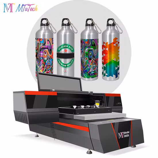MT-Kleinformat-Flachbett-UV-Drucker 6090 für den Druck von Handyhüllen, Flaschen, Golfartikeln und verschiedenen Werbeartikeln