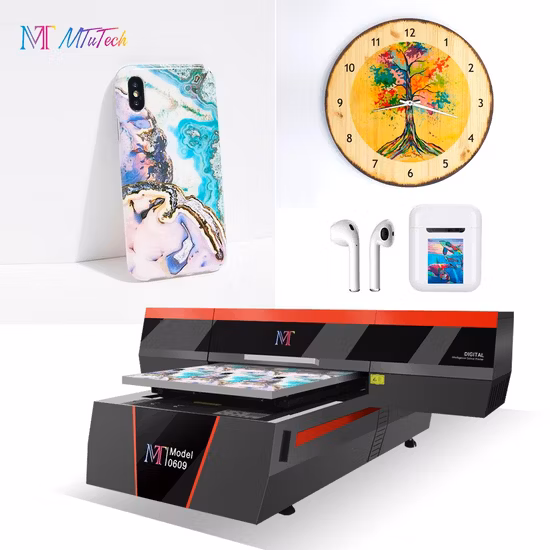 MT MTuTech Kleiner digitaler Flaschen-/Handyhüllen-/Tampondruck-UV-Flachbettdrucker 6090, der für verschiedene Werbeartikel verwendet wird